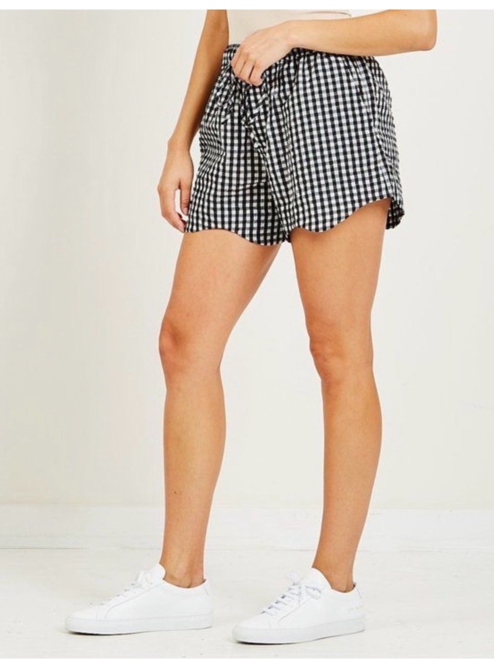 Ganni Gingham Seersucker Shorts -Size 40 - Picture 2 of 11